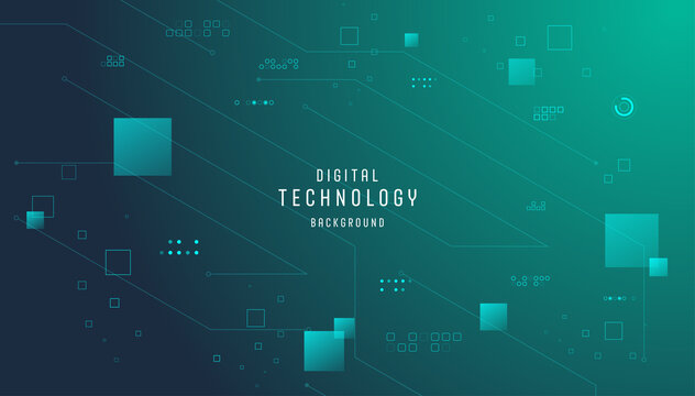 Technology connection digital data abstract background. Simple futuristic modern green background.