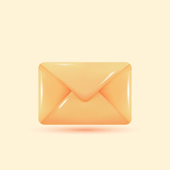 3D realistic mail vector icon illustration
