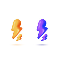3d realistic thunder vector illustration