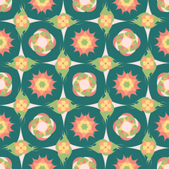 Seamless pattern of abstract shape in ethnic style