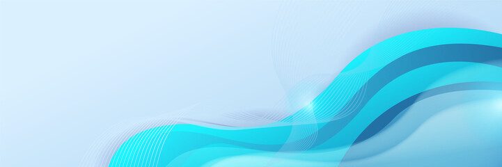modern Wave blue abstract banner design background. Blue banner background. Geometric blue light stripes texture background