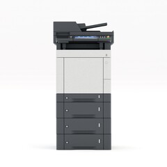 Multi-function printer scanner. Isolated Office professional technology. 3D illustration.