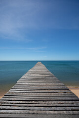 Fototapeta na wymiar wooden pier in the sea