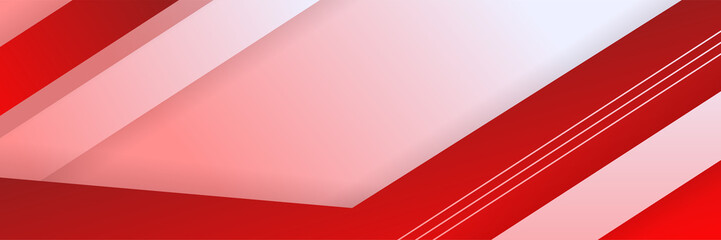 modern Geometric line red abstract banner design background. Abstract red banner background with 3d overlap layer and wave shapes