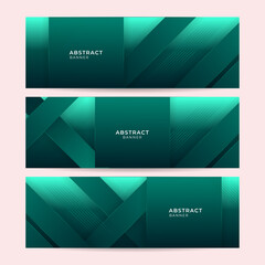 High contrast dark green glossy stripes. Abstract tech graphic banner design. Vector corporate background