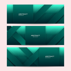Fototapeta premium High contrast dark green glossy stripes. Abstract tech graphic banner design. Vector corporate background