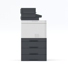 Multi-function printer scanner. Isolated Office professional technology. 3D illustration.