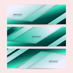 Fototapeta premium High contrast dark green glossy stripes. Abstract tech graphic banner design. Vector corporate background