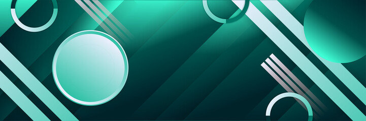 modern memphis geometric green abstract banner design background. High contrast black and dark green glossy stripes. Abstract tech graphic banner design. Vector corporate background