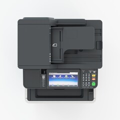 Multi-function printer scanner. Isolated Office professional technology. 3D illustration.