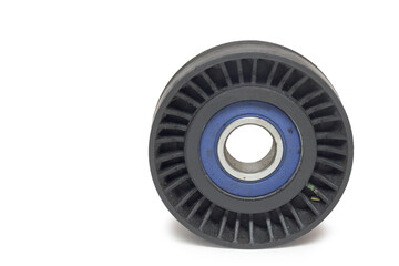 serpentine idler for alternator drive belt. isolated on white background, with clipping path
