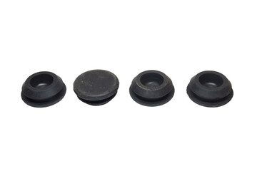 car body hole plugs. kit of rubber plugs for holes of car bottom. isolated on white background
