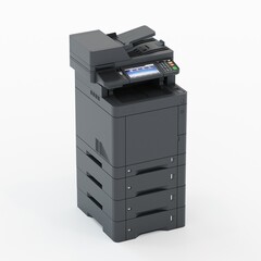 Multi-function printer scanner. Isolated Office professional technology. 3D illustration.