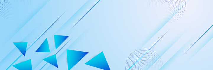Modern blue abstract background banner. Triangle Geometric fluid blue abstract banner design background