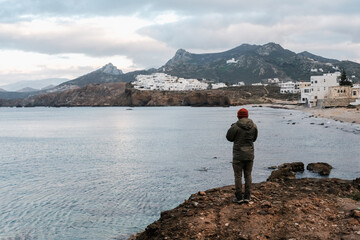Fototapeta na wymiar Naxos island view on houses
