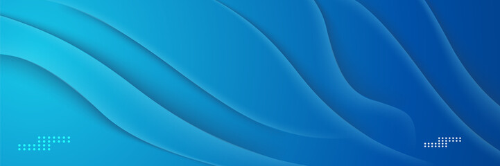 Set of modern Wave blue abstract banner design background