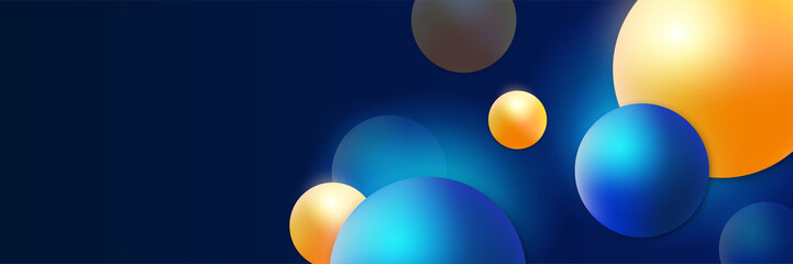 Set of modern memphis geometric blue abstract banner design background