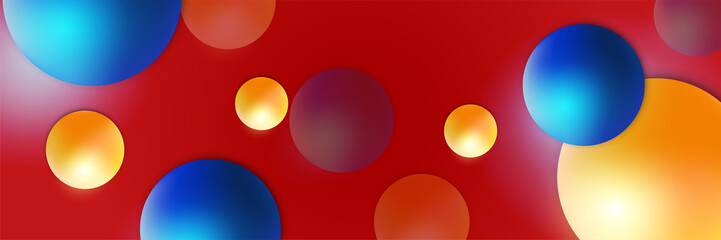 modern memphis geometric red abstract banner design background