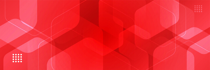overlap memphis geometric red abstract banner design background