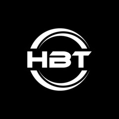 HBT letter logo design with black background in illustrator, vector logo modern alphabet font overlap style. calligraphy designs for logo, Poster, Invitation, etc.