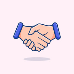 shake hands vector cartoon icon illustration