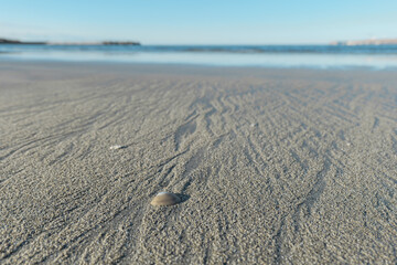 冬の朝の銚子マリーナ海水浴場　銚子市潮見町