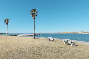 名洗港海浜公園と屏風ヶ浦の風景　銚子市