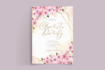 cherry blossom invitation card template