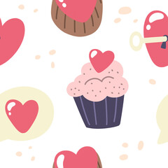 Seamless pattern for Valentine's Day. Abstract modern trendy vector graphic.