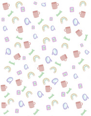 seamless pattern with shoes and toys