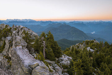 Views of the north cascades at sunrise