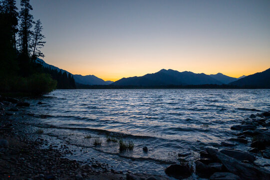 Sunset over Lake Wenatchee in The North Cascade Mountains