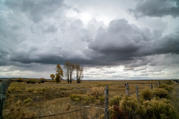 Stormy sky over the Utah and Wyoming border