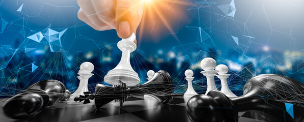 Concept of Strategy business ideas for Innovation planing and planing idea chess...