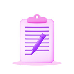 realistic paper and pencil vector icon illustration