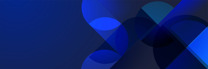 overlap memphis geometric blue abstract banner design background