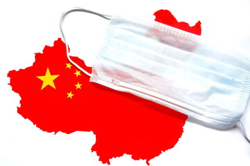 Concept of winter  Games in 2022 in Beijing, China, due to threat of infection with new coronavirus...
