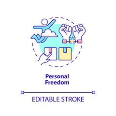Personal freedom concept icon. Free choice. Mixed economy features abstract idea thin line illustration. Isolated outline drawing. Editable stroke. Arial, Myriad Pro-Bold fonts used © IMG visuals icons
