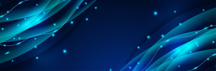 modern light wave blue abstract banner design background