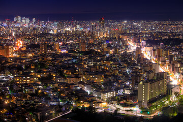 Fototapeta na wymiar 東山スカイタワーからの名古屋駅方面の夜景