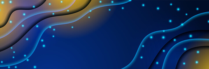 Set of modern Wave blue abstract banner design background