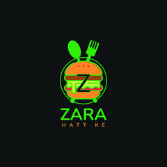 Fototapeta premium Modern minimalistic Café or restaurant logo pizza logo, burger logo vector