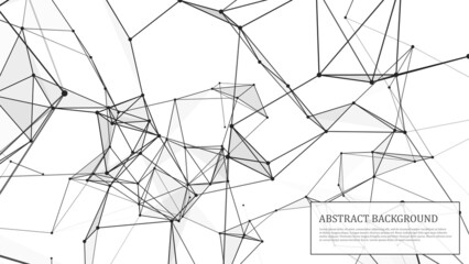 Network or connection. Abstract white background of new technologies. Data transfer. 3D vector illustration.