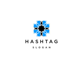 Hashtag logo icon design template