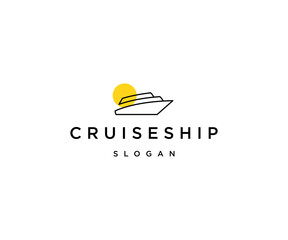 Cruise ship logo icon design template