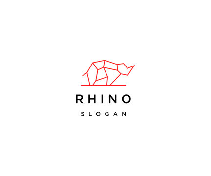 Rhinoceros logo icon design template