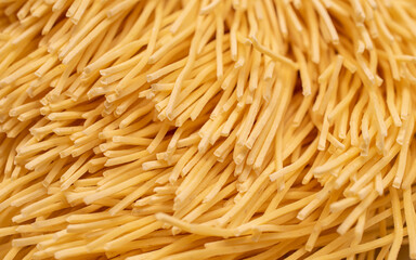 sliced broth noodles macro photo