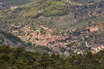 Traditional picturesque stone village of Fornalutx. Balearic islands. Mallorca, Spain