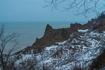 Massive peaks from the bluffs at Chimney Bluffs