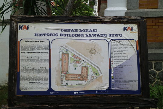 Editorial image of the area map in historic building lawang sewu in semarang city central java Indonesia